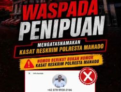 Polresta Manado Ingatkan Warga Waspadai Penipuan Catut Nama Kasat Reskrim