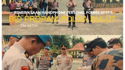 Cegah Judi Online dan Pinjol, Propam Polda Sulut Periksa HP Personel Polres Mitra